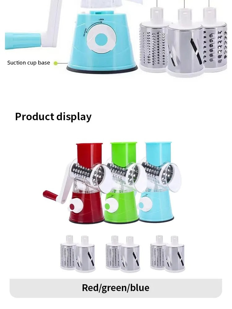 Table Top Drum Multifunctional Roller Vegetable Cutter Hand Crank Home Kitchen Shredder Potato Grater